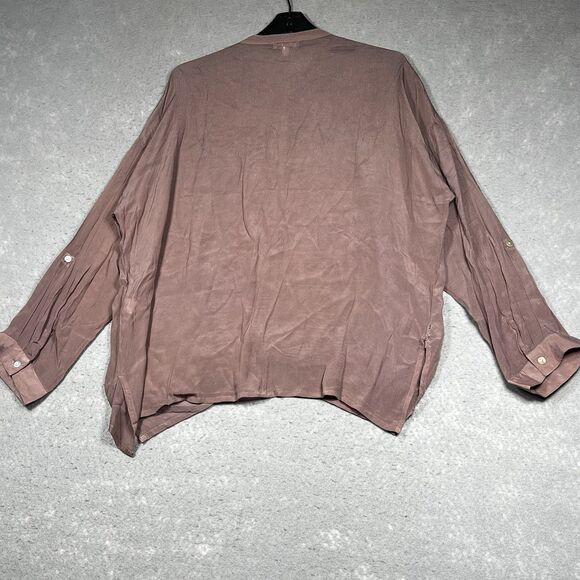 Kyla Seo Embroidered Women's Blouse - Purple/Brown. Mauve. Size Medium - Picture 9 of 13
